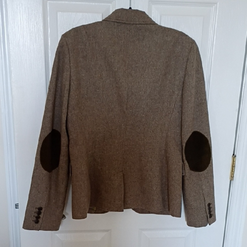 J. Crew Classic Brown Wool Blazer w/Suede Elbow Patches - Picture 6 of 9